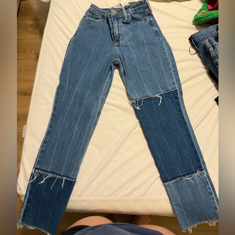 Hollister Blue Patchwork Skinny Jeans